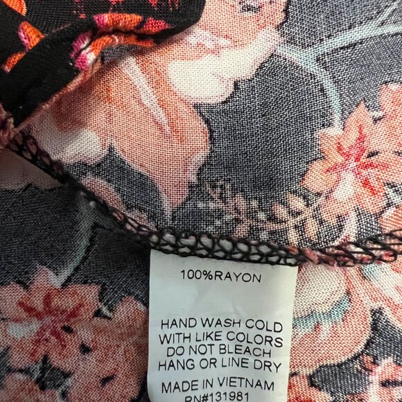 NWOT NAIF Black Red Floral Sleeveless Maxi Dress M Rayon Boho Elastic Waist - Picture 6 of 11